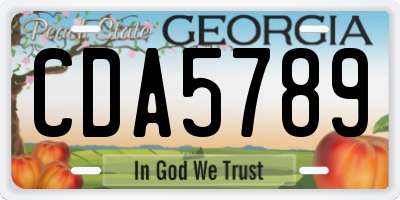 GA license plate CDA5789