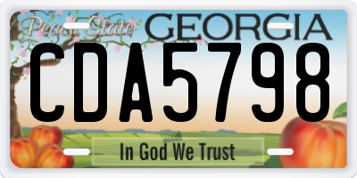 GA license plate CDA5798