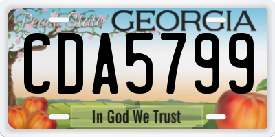 GA license plate CDA5799