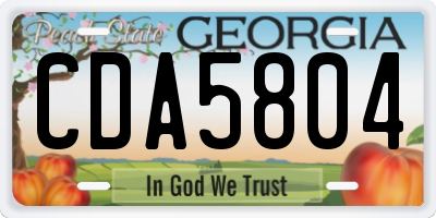 GA license plate CDA5804