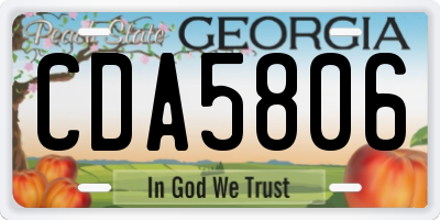 GA license plate CDA5806
