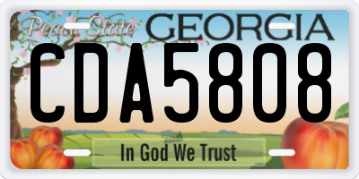 GA license plate CDA5808