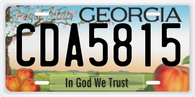 GA license plate CDA5815
