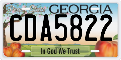 GA license plate CDA5822