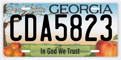 GA license plate CDA5823
