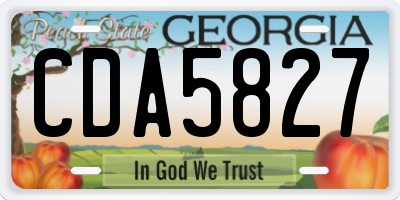 GA license plate CDA5827