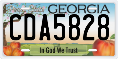 GA license plate CDA5828