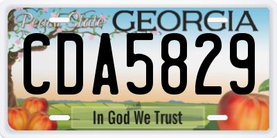 GA license plate CDA5829