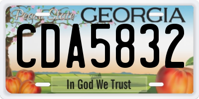 GA license plate CDA5832