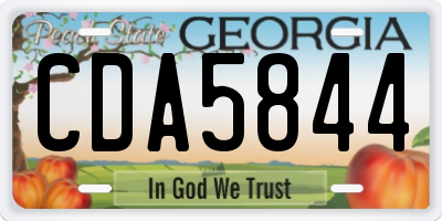 GA license plate CDA5844