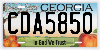 GA license plate CDA5850