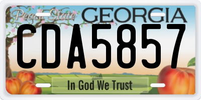 GA license plate CDA5857