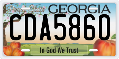 GA license plate CDA5860