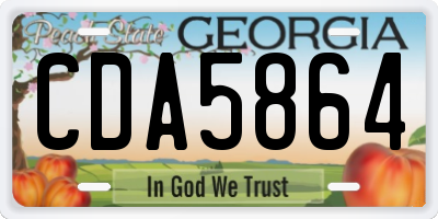 GA license plate CDA5864