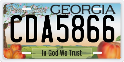 GA license plate CDA5866