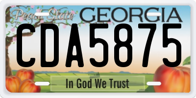 GA license plate CDA5875