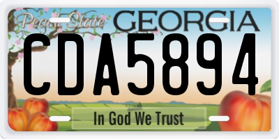 GA license plate CDA5894