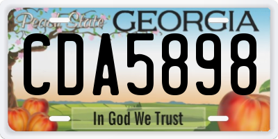 GA license plate CDA5898