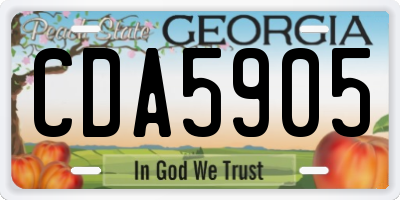 GA license plate CDA5905