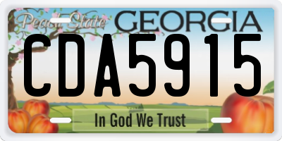 GA license plate CDA5915
