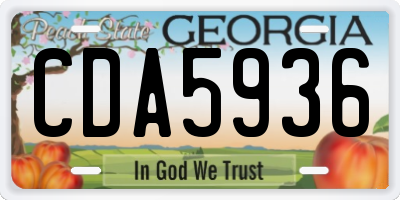 GA license plate CDA5936