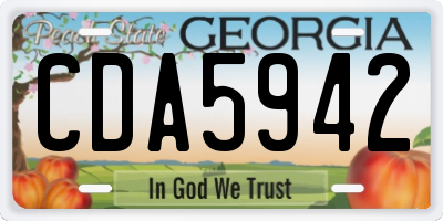 GA license plate CDA5942