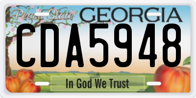 GA license plate CDA5948