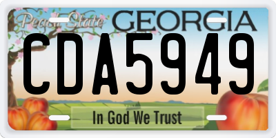 GA license plate CDA5949