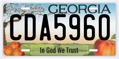 GA license plate CDA5960