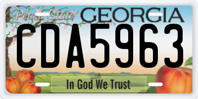 GA license plate CDA5963