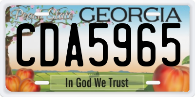 GA license plate CDA5965