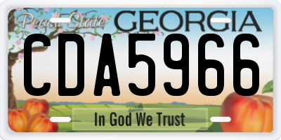 GA license plate CDA5966