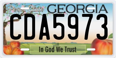 GA license plate CDA5973