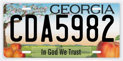 GA license plate CDA5982