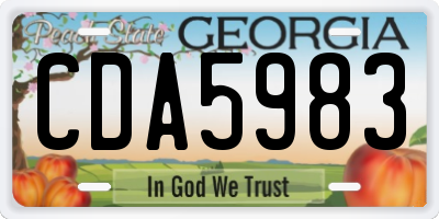 GA license plate CDA5983