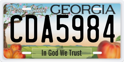 GA license plate CDA5984