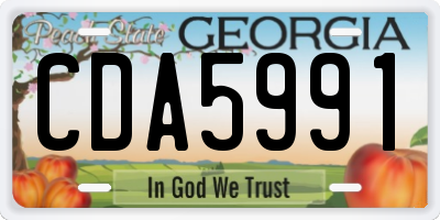 GA license plate CDA5991
