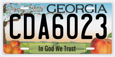 GA license plate CDA6023