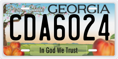 GA license plate CDA6024