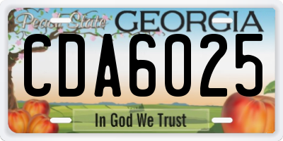 GA license plate CDA6025