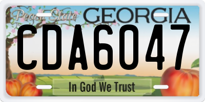 GA license plate CDA6047