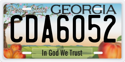 GA license plate CDA6052