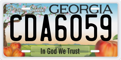 GA license plate CDA6059
