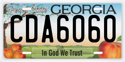 GA license plate CDA6060