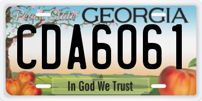 GA license plate CDA6061
