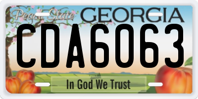 GA license plate CDA6063