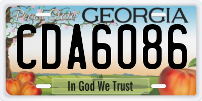 GA license plate CDA6086