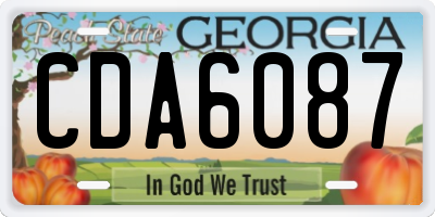 GA license plate CDA6087