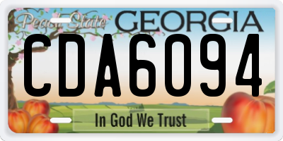 GA license plate CDA6094