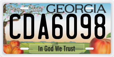GA license plate CDA6098